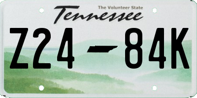 TN license plate Z2484K