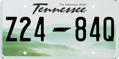 TN license plate Z2484Q