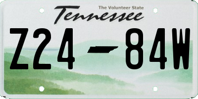 TN license plate Z2484W