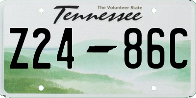 TN license plate Z2486C