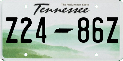 TN license plate Z2486Z