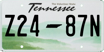 TN license plate Z2487N