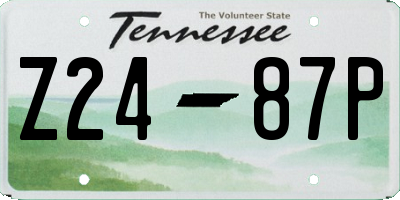 TN license plate Z2487P