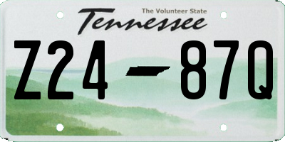 TN license plate Z2487Q