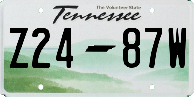 TN license plate Z2487W