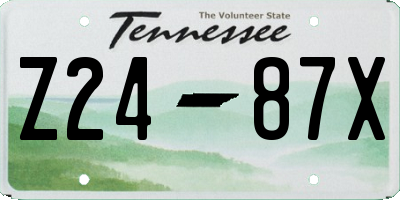 TN license plate Z2487X