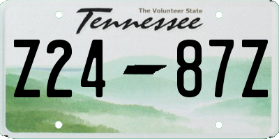 TN license plate Z2487Z