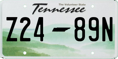 TN license plate Z2489N