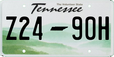 TN license plate Z2490H