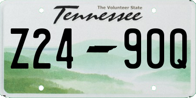TN license plate Z2490Q