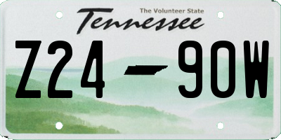 TN license plate Z2490W