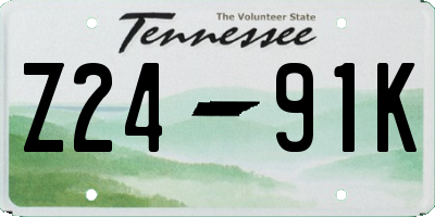 TN license plate Z2491K