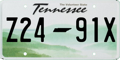 TN license plate Z2491X