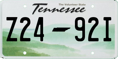 TN license plate Z2492I