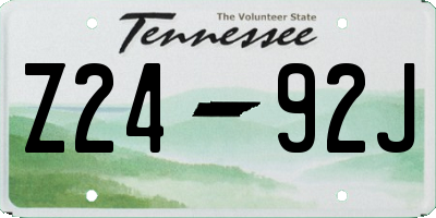 TN license plate Z2492J