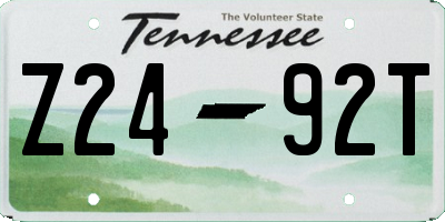 TN license plate Z2492T