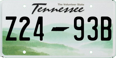 TN license plate Z2493B