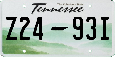 TN license plate Z2493I