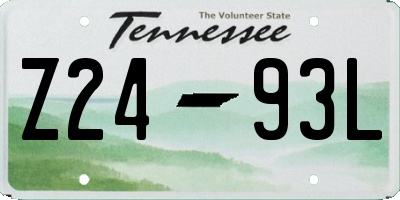 TN license plate Z2493L