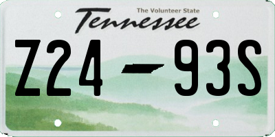TN license plate Z2493S