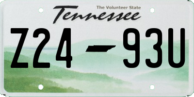 TN license plate Z2493U