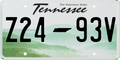 TN license plate Z2493V