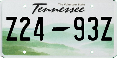 TN license plate Z2493Z