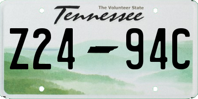 TN license plate Z2494C