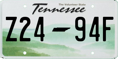 TN license plate Z2494F