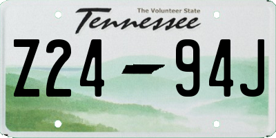 TN license plate Z2494J