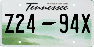 TN license plate Z2494X