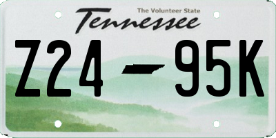 TN license plate Z2495K