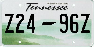 TN license plate Z2496Z