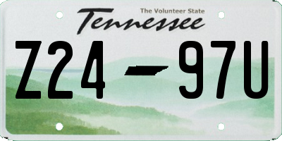 TN license plate Z2497U