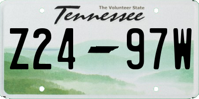 TN license plate Z2497W