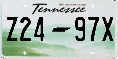 TN license plate Z2497X