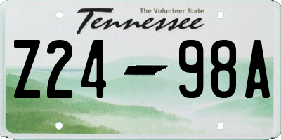 TN license plate Z2498A