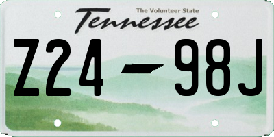 TN license plate Z2498J