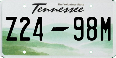 TN license plate Z2498M