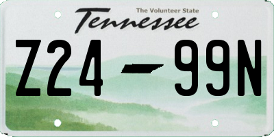 TN license plate Z2499N