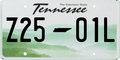 TN license plate Z2501L