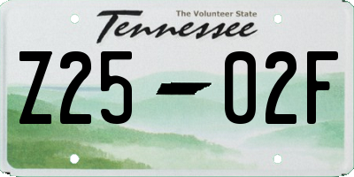 TN license plate Z2502F