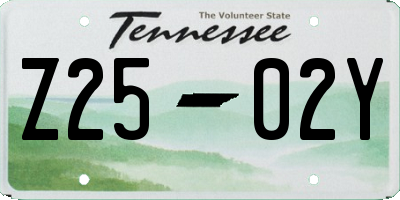 TN license plate Z2502Y