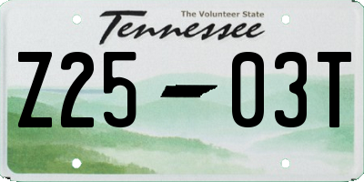 TN license plate Z2503T