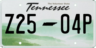 TN license plate Z2504P