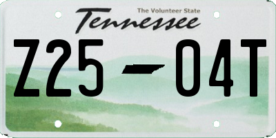 TN license plate Z2504T