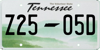 TN license plate Z2505D