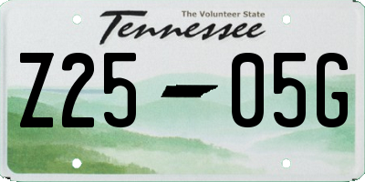 TN license plate Z2505G