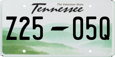 TN license plate Z2505Q