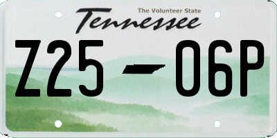 TN license plate Z2506P